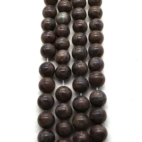 Natural Stone Labradorite Round Loose Beads Coffee Flash Stone Polished Beads For DIY Jewelry Making Necklace Bracelet Accessory