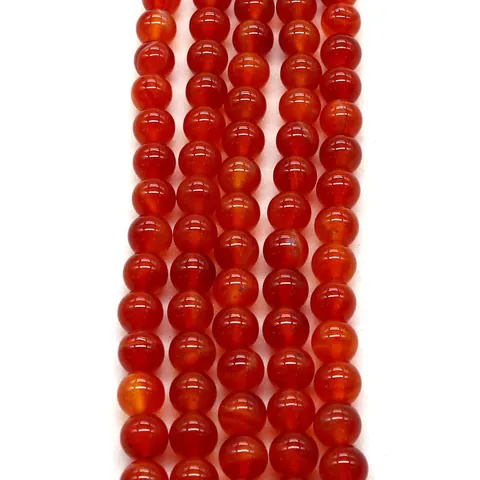 Natural Red Agate Round Stone Beads For DIY Necklace Bracelet Jewelry Making Craft Carnelian Loose Beads Components