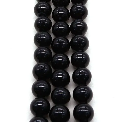 Natural Black Onyx Agate Round Beads Polished Straight Hole Loose Stone Beads For DIY Necklace Bracelet Jewelry Accessories