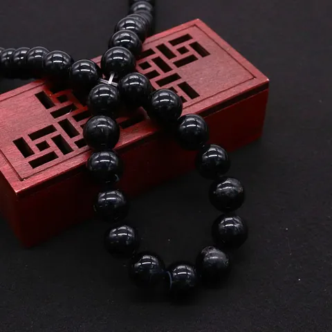 Natural Black Onyx Agate Round Beads Polished Straight Hole Loose Stone Beads For DIY Necklace Bracelet Jewelry Accessories