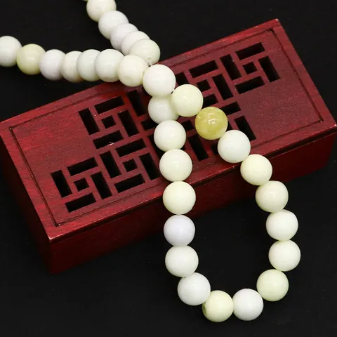 Natural Ivory Jade Polished Round Loose Beads DIY Jewelry Making Components Necklace Bracelet Earring DIY Accessories