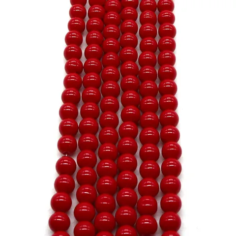 Naturstein Rote Runde Lose Perlen Polierte Glasperlen Für DIY Halskette Armband Schmuckherstellung Komponenten Zubehör Geschenk