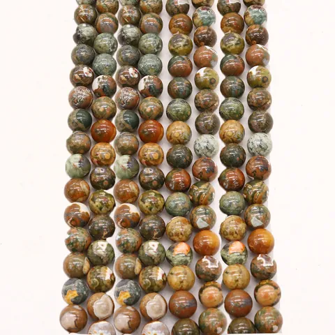 Natural Bird's Eye Jasper Round Loose Stone Beads For DIY Jewelry Making Necklace Bracelet Polished Gemstone Beads Strand