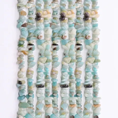 Piedra de Amazonita Natural Cuentas de Piedra Triturada Irregular Pulidas Cuentas de Piedra Sueltas Para la Creación de Joyas DIY Collares Pulseras Accesorios