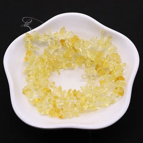 Natural Stone Irregular Citrine Chips Beads Yellow Crystal Loose Beads For DIY Jewelry Making Accessories