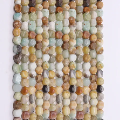 Cuentas Sueltas de Piedra de Amazonita Natural Irregular Cuentas de Piedras Preciosas Pulidas para Creación de Joyas DIY
