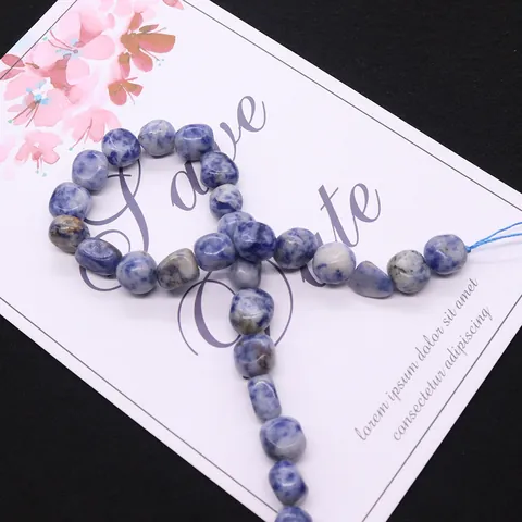 Perles en Vrac de Pierre de Sodalite Naturelle Irrégulière Bleu Blanc Marbré Nugget pour Fabrication de Collier Bracelet Bijoux DIY