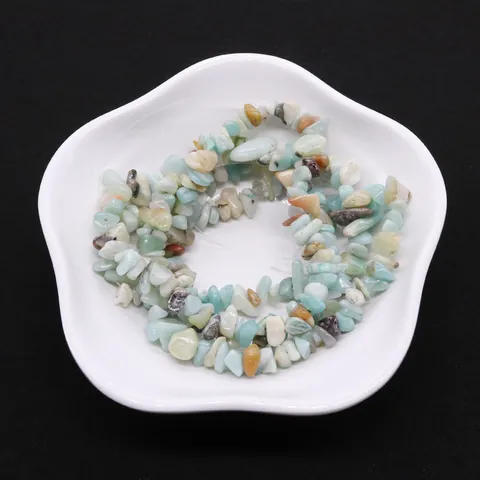 Piedra de Amazonita Natural Cuentas de Piedra Triturada Irregular Pulidas Cuentas de Piedra Sueltas Para la Creación de Joyas DIY Collares Pulseras Accesorios
