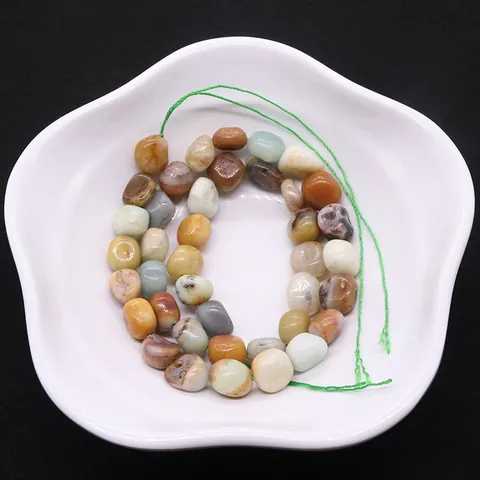 Cuentas Sueltas de Piedra de Amazonita Natural Irregular Cuentas de Piedras Preciosas Pulidas para Creación de Joyas DIY