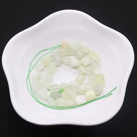 Perles en Vrac en Pierre Naturelle Aventurine Verte Irregulière Polies Roulées Forme Galet Pour Accessoires de Fabrication de Bijoux DIY Style Baroque Fil de Pierres