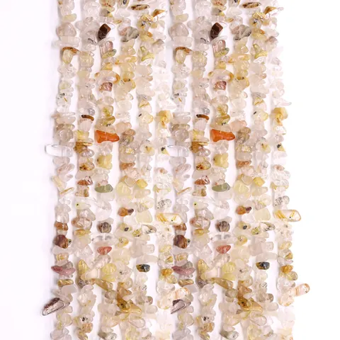 Natural Rutilated Quartz Irregular Stone Loose Beads Gold Hair Crystal Gravel Beads For Jewelry Making DIY Accessories