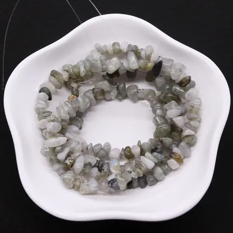 Natural Labradorite Irregular Stone Chips Loose Beads For DIY Jewelry Making Polished Flashy Gemstone Strand Accessories