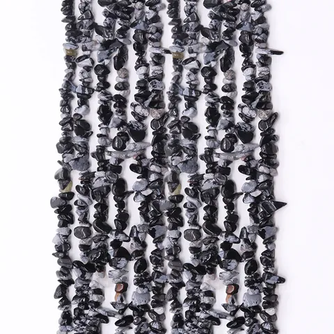 Natural Snowflake Obsidian Irregular Crushed Stone Chips Loose Beads For DIY Jewelry Making Necklaces Bracelets Accessories