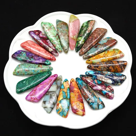 Ciondolo Solo in Pietra Naturale a Forma di Coltello Turchese Sintetico Pietra Imperiale Ciondoli per Fai da Te Gioielli Accessori per Collane Orecchini