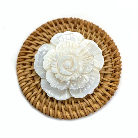 Pendentifs en Coquillage Naturel Sculpté pour Création de Bijoux DIY Collier Nacre Irisée Cygne Plume Rose Fleur Accessoires