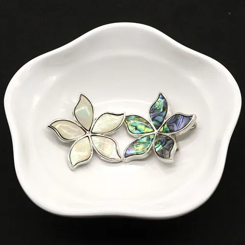 Flower Shape Natural Sea Shell Abalone Mother of Pearl Brooch Pendant For Women Alloy Jewelry DIY Accessory Wedding Party