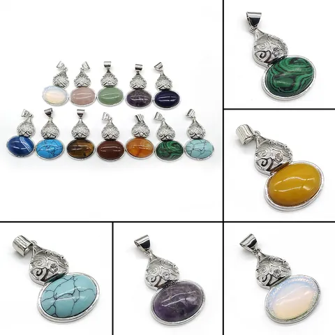 Natural Stone Gourd Pendant Only (Without Chain) Zinc Alloy Hollow Filigree Inlaid Zirconia For DIY Jewelry Making Accessory