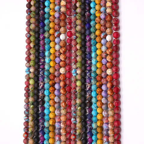 Perline Sciolte di Turchese Sintetico Tonde Texture di Marmo in Pietra Naturale per Creazione di Gioielli DIY Collana Bracciale Accessorio