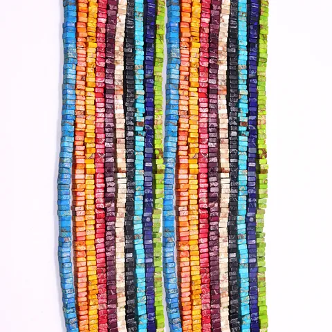Perline Sciolte Quadrati in Turchese Sintetico Pietra Imperatore per Creazione Gioielli DIY Collane Bracciali Accessori Perline Quadrate