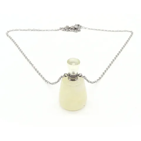 Naturstein Ätherisches Öl Parfüm Flasche Anhänger Halskette Für Damen Herren Edelstahl O-Kette Aromatherapie Diffusor Schmuck