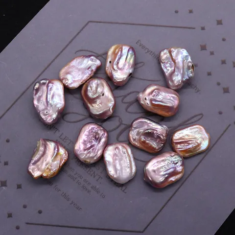 Perles de Culture d'Eau Douce Baroque Rectangulaires Irrégulières Violettes Perles en Vrac Pour Création de Bijoux DIY