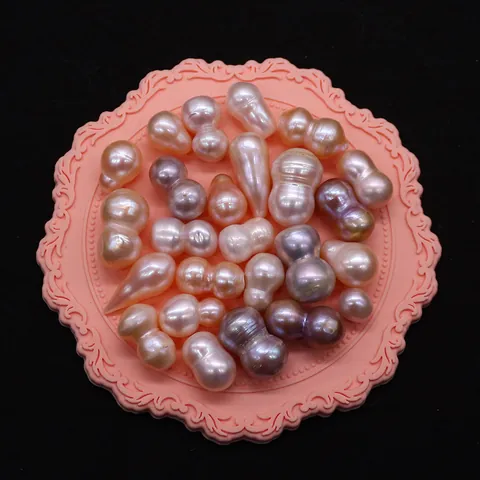 Perline Sciolte di Perle Barocche Naturali d'Acqua Dolce a Forma di Zucca Perline Coltivate per Accessori Fai da Te Gioielli Eleganti Irregolari