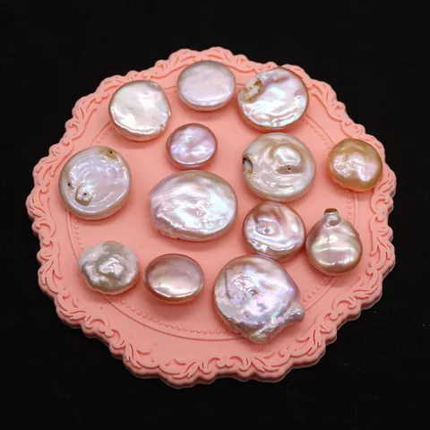 Perle d'Acqua Dolce Naturali Barocche a Bottone Perline Sciolte Per Creazione Gioielli DIY Forma a Moneta Irregolare Materiale Perle
