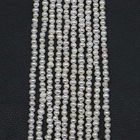 Natural Freshwater Pearl Loose Beads Near Round White Cultured Pearl Strand For DIY Jewelry Making Accessories Elegant Beads