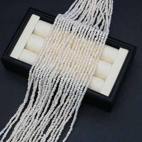 Natural Freshwater Pearl Loose Beads Irregular Small Baroque Flat Beads Straight Hole DIY Jewelry Necklace Bracelet Making Accessories