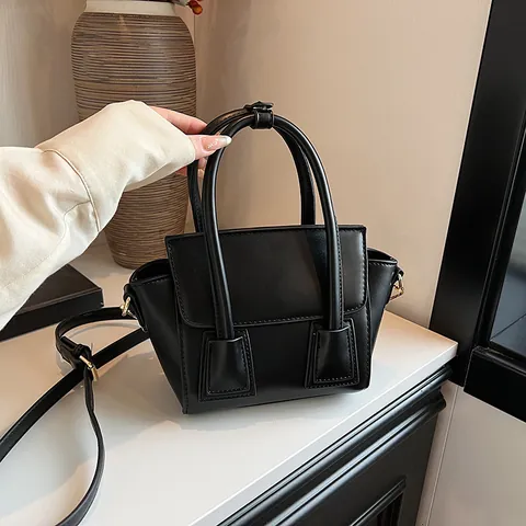 Sac à Main en Cuir PU Minimaliste pour Femmes Sac à Bandoulière Exquis Avec Quincaillerie Dorée Sac à Main pour le Quotidien
