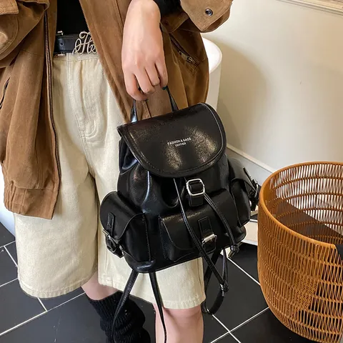 Vintage Damen PU Leder Rucksack Große Kapazität Multi Tasche Mode Reisetasche Urbaner Pendler Schule Student Büchertasche