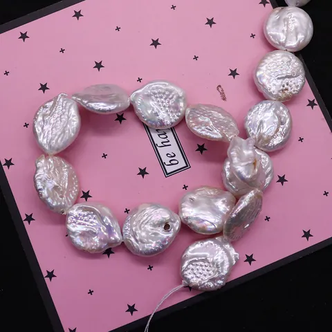 Natural Freshwater Pearl Beads Baroque Button Coin Shape Cultured Pearls For DIY Jewelry Making Necklaces Bracelets Accessories