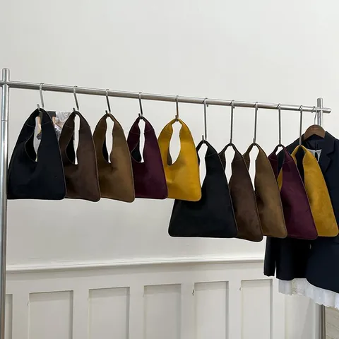 Damen Wildleder-Optik PU Leder Tote Bag Große Kapazität Minimalistisch Retro Integrierter Griff Pendeln Schultertasche