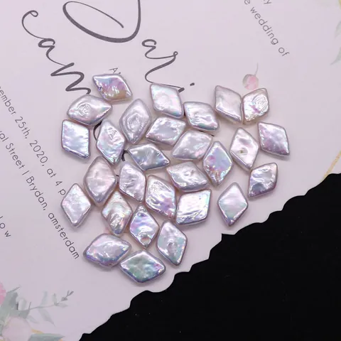 Natural Freshwater Pearl Rhombus Shape Irregular Baroque Loose Beads No Hole For DIY Jewelry Making Necklace Accessories