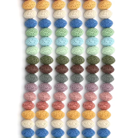 Natural Lava Stone Abacus Beads Colorful Volcanic Rock Loose Beads For DIY Jewelry Making Accessories Bracelet Necklace Handmade