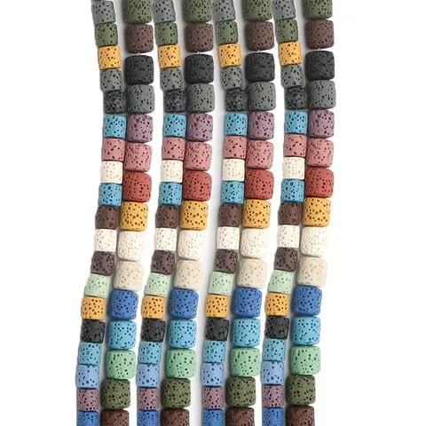 Natural Porous Lava Stone Beads Cylindrical Volcanic Rock Loose Beads For DIY Jewelry Making Bracelet Necklace Handmade Accessories