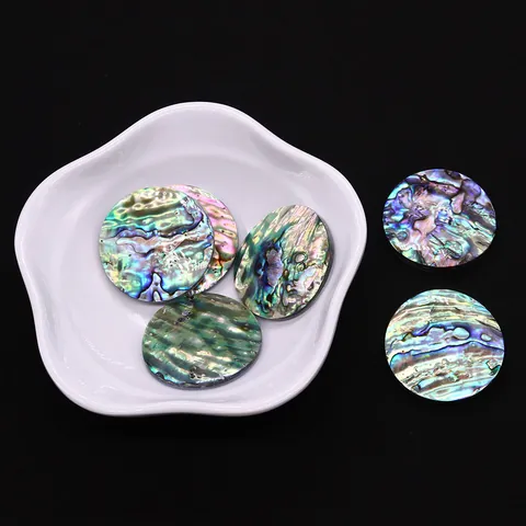 Pendentif Mosaïque en Ormeau Naturel Charm Nacre pour Création de Bijoux DIY Accessoire de Fabrication de Collier Cadeau Femme