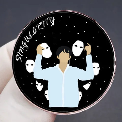 Artistic Character Enamel Brooch Pin Alloy Starry Figure Mask Badge For Music Fans Lapel Pin Jewelry Decoration Gift