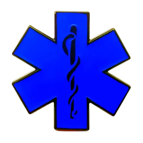 Star Of Life EMT Brosche Medizinisches Notfallsymbol Äskulapstab Zinklegierung Emaille Abzeichen Für Paritäter Krankenschwester Uniform Dekor