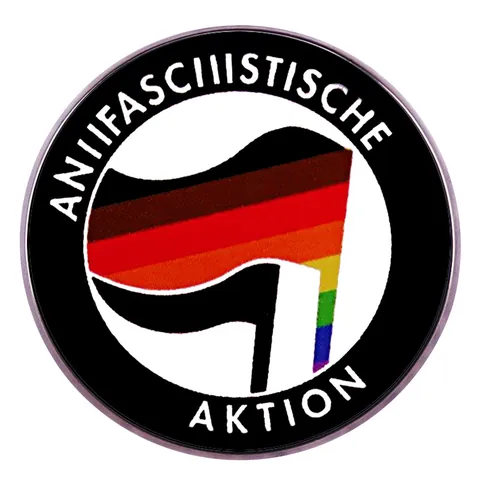 Broche Redondo de Esmalte de Acción Antifascista Insignia de Aleación de Metal Anti Guerra Paz Alfiler de Solapa Para Ropa Mochila Unisex Joyería de Moda