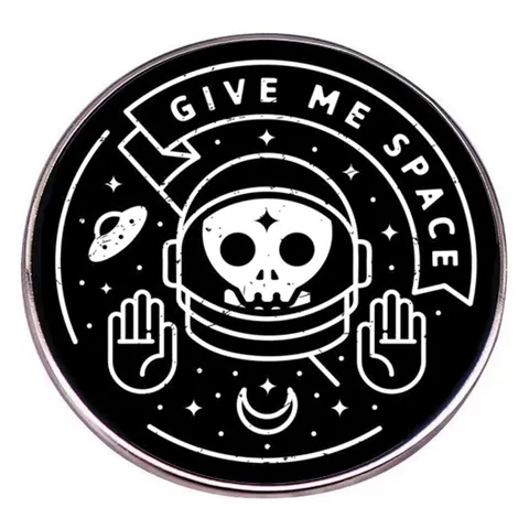 Give Me Space Astronaut Skull Enamel Pin Alloy Cartoon Brooch UFO Moon Star Space Badge For Backpack Clothes Accessories