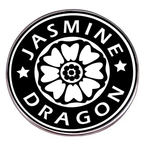 Pin de Esmalte Redondo White Lotus Jasmine Dragon Broche de Aleación de Metal para Mochila Ropa Chaqueta Joyería de Anime Regalo