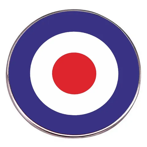 Vintage Round Enamel Brooch Pin Red White Blue Concentric Circle Military Style Alloy Metal Badge Accessory For Clothing