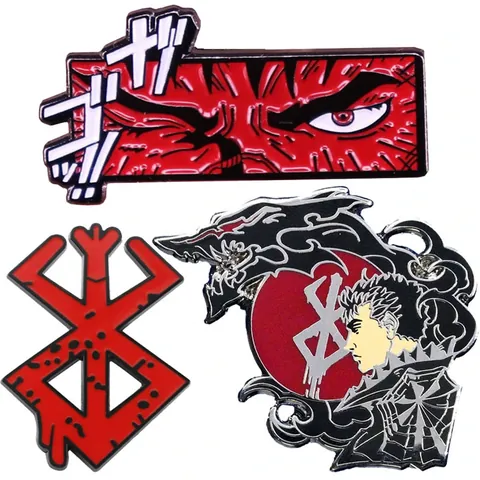 Gothic Dark Fantasy Anime Emaille Pin Abzeichen Legierung Mysteriöses Symbol Männlicher Charakter Brosche Für Kleidung Rucksack Unisex Schmuck