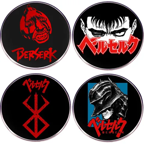 Dark Anime Theme Alloy Brooch Pin Round Metal Badge For Clothing Backpack Accessories Decorative Enamel Lapel Pin Jewelry