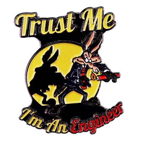 Divertente Spilla in Smalto Ingegnere Trust Me I Am An Engineer Distintivo per Risvolto in Lega Accessorio Regalo per Studenti Meccanici