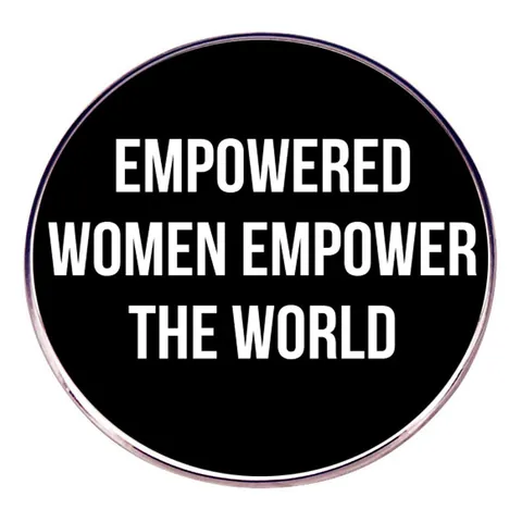 Feministisch Slogan Broche Pin Rond Metaal Legering Emaille Badge Empowered Women Empower The World Sieraden Cadeau