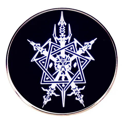 Broche en Émail Retro Rock Band Badge en Métal Gothique Avec Motif Crâne Pentagramme Lames Pour Sac à Dos Veste Accessoires Sombres