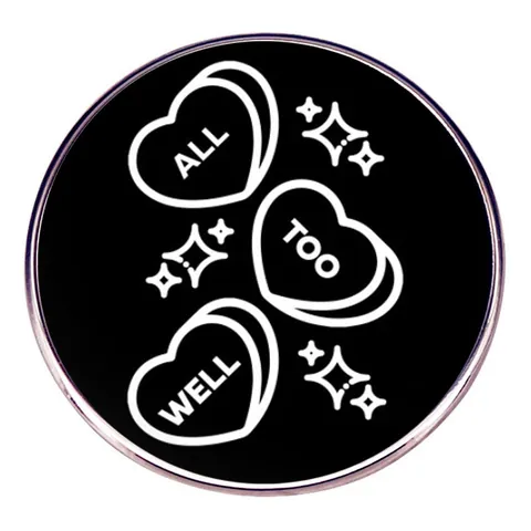 All Too Well Enamel Pin Brooch Round Black Metal Heart Letter Star Badge For Clothes Bags Hat Jacket Jewelry Accessory Fan Gift