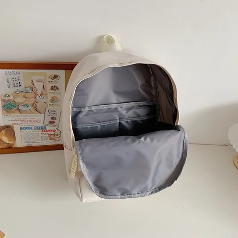 Large Capacity Nylon Backpack For Women Japanese Korean Style School Bag With Weave Zipper Pulls For High School Students